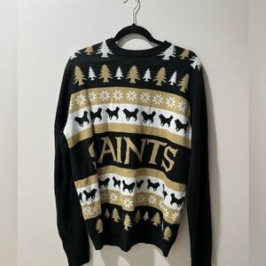 Saints Black and Gold Men's Holiday Christmas Sweater, size XL, GUC, Nola, NFL